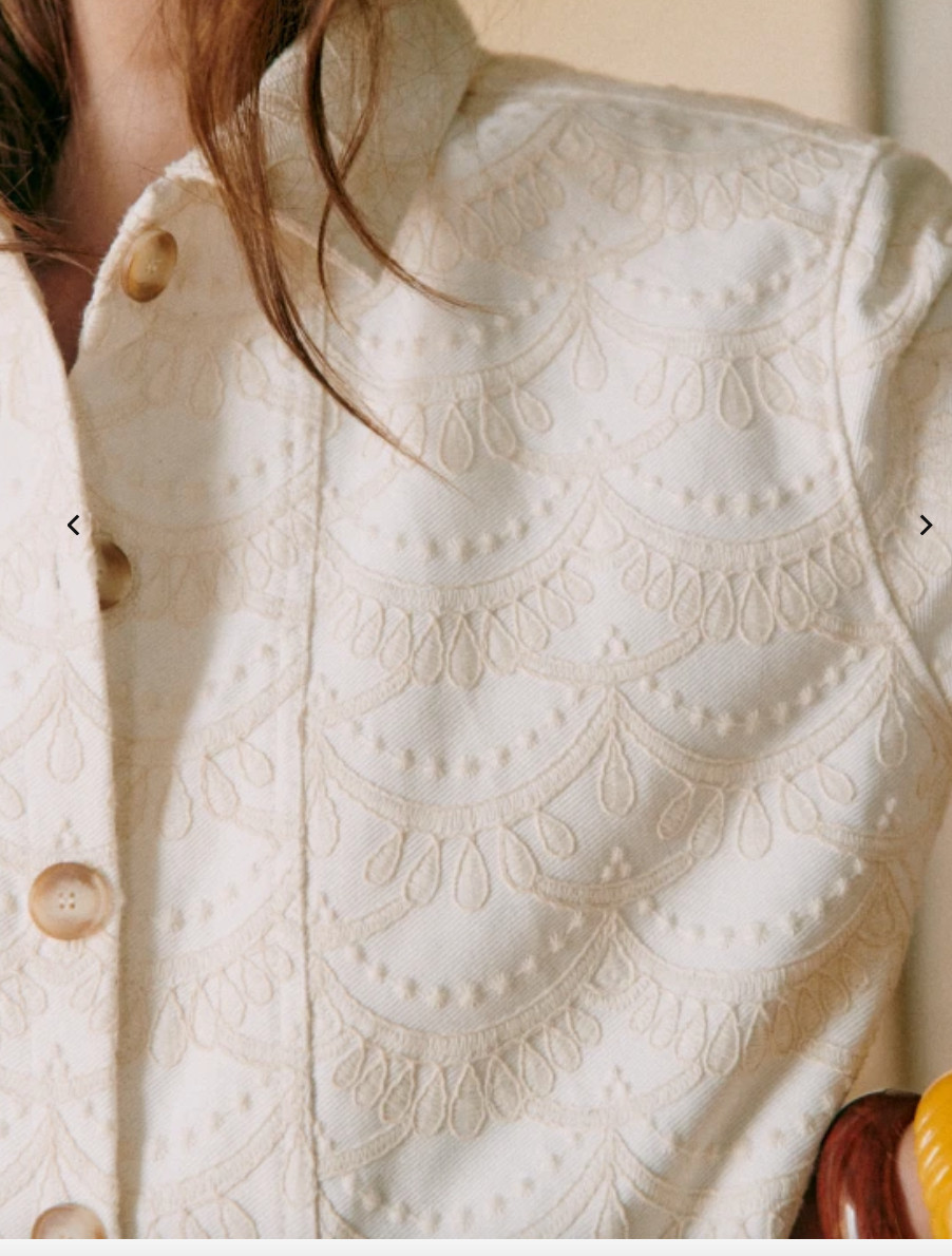 NWT Latest Veste Will sz S & ELISOU Shorts sz 4 Embroidered white, retail $499! image 6