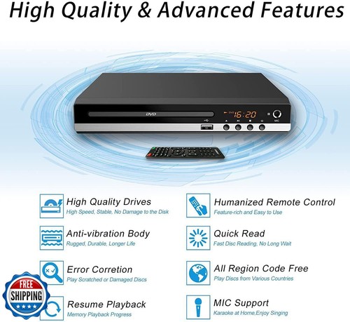 Heim DVD Player TV CD Player Kompakt DVD Player Unterstützt NTSC/PAL System mit - Bild 2 von 5