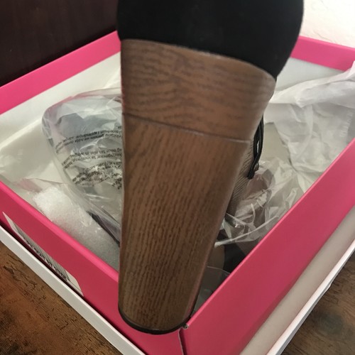 Just Fab  Black Brown Neema Wedges Size 10 Shoe High Heel - Picture 6 of 8