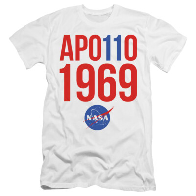 NASA Premium Canvas T-Shirt Apollo 11 1969 White Tee
