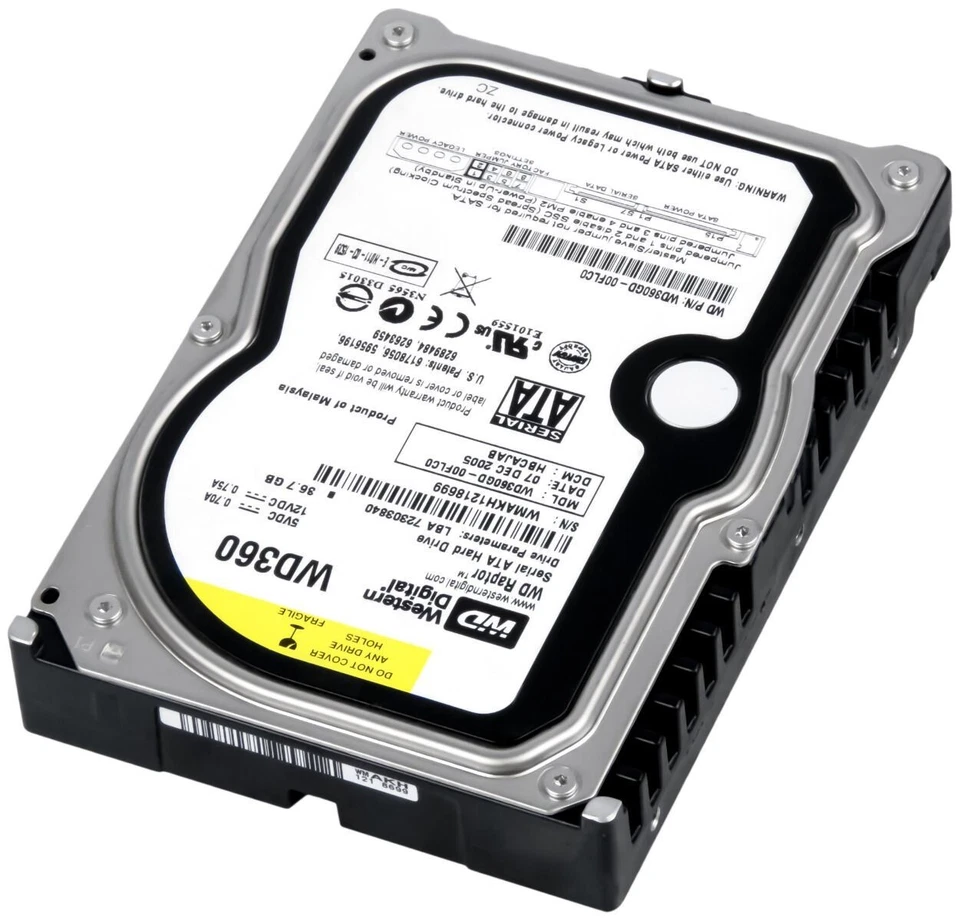 Hard Drive WD Raptor WD360GD 36.7GB 10000U/Min 8MB Cache SATA 3.5 " Inch - Image 3 of 3