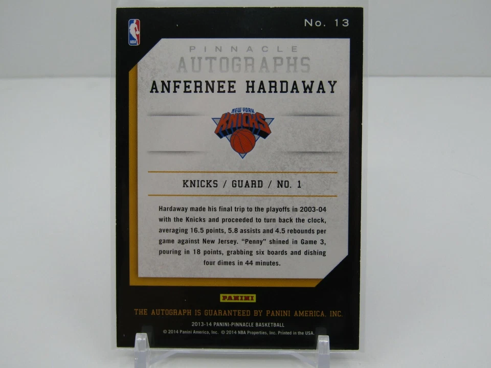 ANFERNEE HARDAWAY 2013-14 PINNACLE AUTÓGRAFO AUTOMÁTICO SP!!- KNICKS!! Foto 2 de 2
