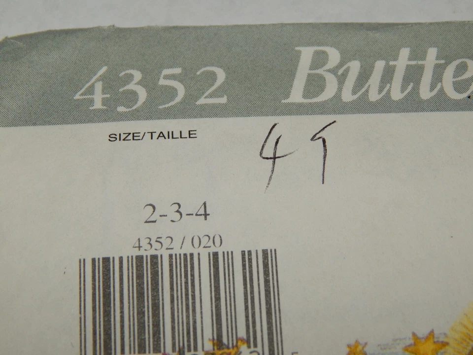 Butterick 4352 Dress Easter Flower Girl Sewing Pattern Girls 2 3 4 Modest UC - Image 2 of 4