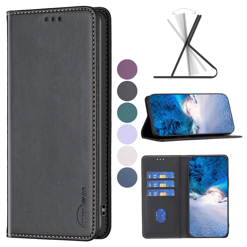 Flip PU Leather Wallet Stand Phone Case Cover For Google Pixel 8/8 Pro 7 Pro 7a - Image 4 of 4