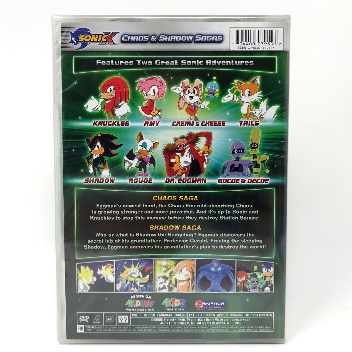 Sonic X: Chaos and Shadow Sagas DVD - *NEW RARE*