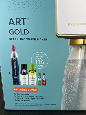 SodaStream Art Gold Soda Maker with Additional Cylinder and