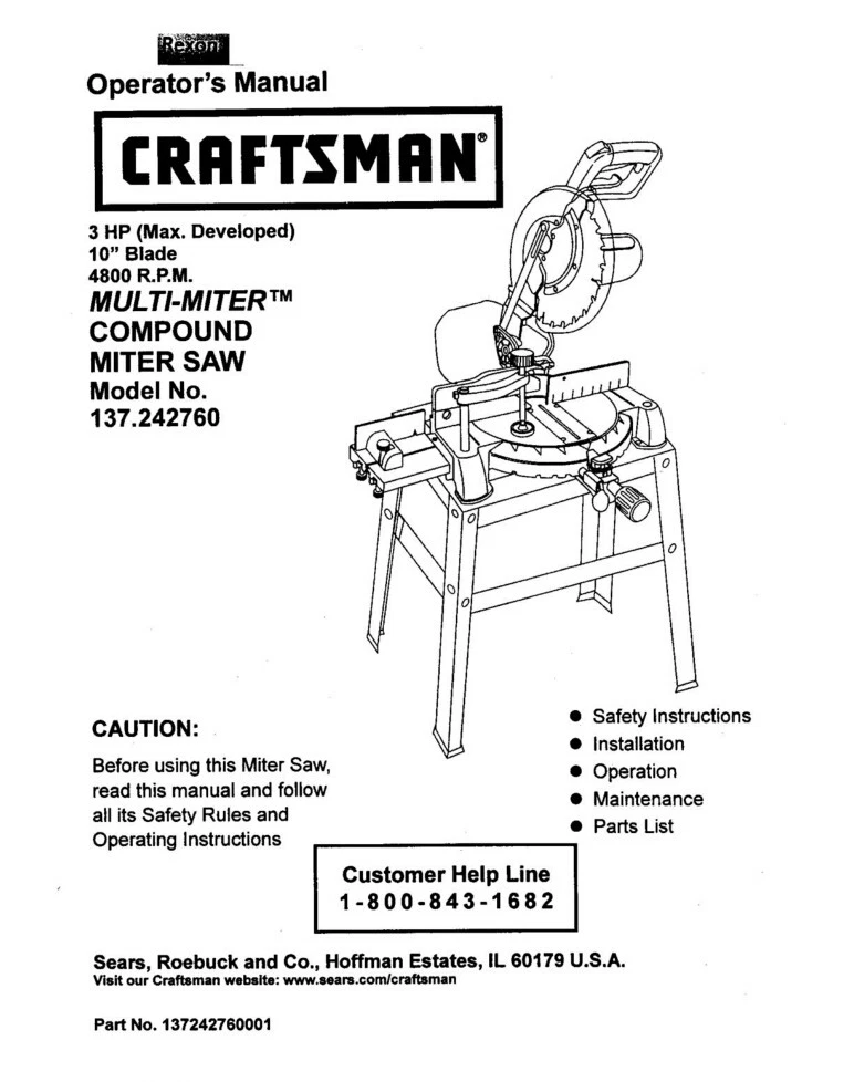 Craftsman Miter Box Manual