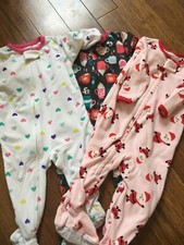 12 Month 3 Pair Carter's Fleece Footie Ps Girl