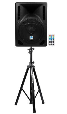 Rockville RPG8BT 8'' Powered 400W DJ PA Speaker BlueTooth,USB,SD,Remote + Stand