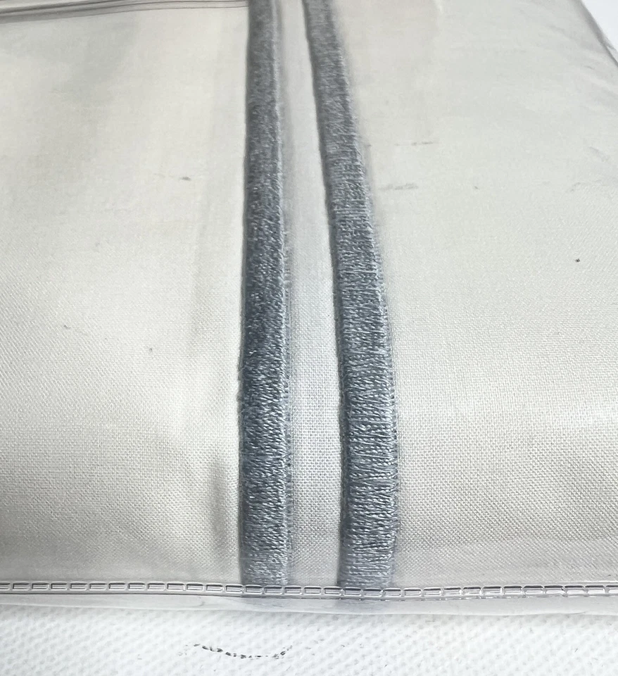 Ferragens de restauração hotel italiano marfim cetim ponto saia cama CAL KING azul - Imagem 4 de 4