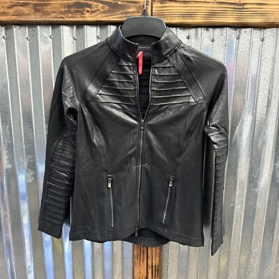 Leather Jacket Leather Look Spanx Spanx Jacket Womens 3XL Black