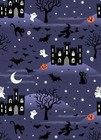 Lewis and Irene Glow in the Dark Castle Spooky Halloween Fabric Midnight