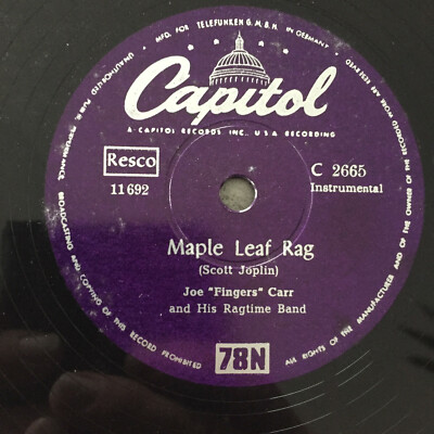 JOE ''FINGERS'' CARR: Maple Leaf Rag / Istanbul (Capitol C 2665 /10''/Schellack/NM)