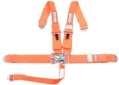 HANS RACING SAFETY HARNESS SFI 16.1 RACING 5 POINT ROLL BAR MOUNT ORANGE - Foto 4 di 6