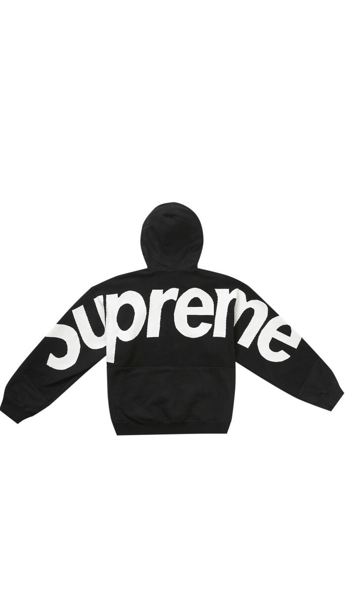 Supreme Big Logo Jacquard Hooded Sweatshirt Hoodie Black Supreme Big Logo Jacquard Hooded Sweatshirt Hoodie Black