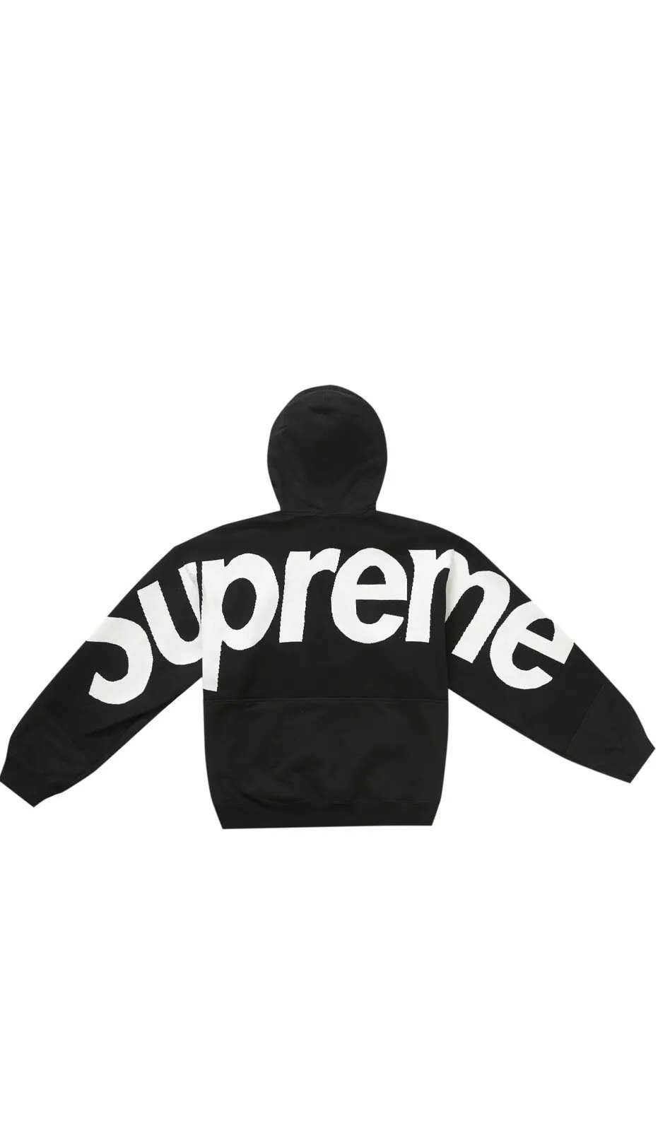 Sweat shirt à capuche Supreme Big Logo Jacquard noir XLarge FW23 flambant neuf