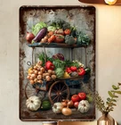 Country Wall Decor Rustic Vintage Vegetable Garden Spring Metal Tin Sign 8x12
