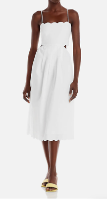 Lucy Paris L65823 Womens White Linen Blend Cut-Out Midi Dress Size S Lucy Paris L65823 Womens White Linen Blend Cut-Out Midi Dress Size S