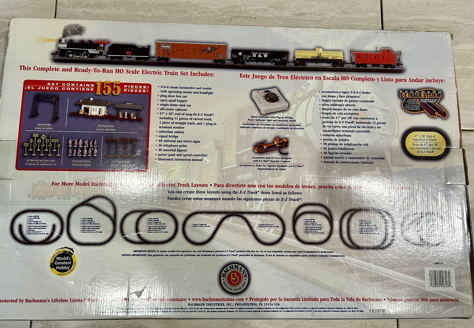 Bachmann HO Scale Chattanooga Electric Train Set 626. with Extra Track