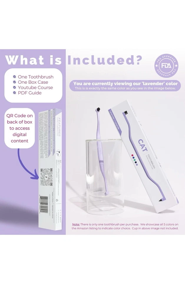 Cepillo de dientes RYERCAT de doble cara para gato, cepillo bucal para gatito con micro cabezal, azul Foto 4 de 4