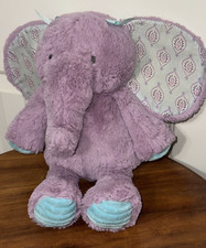 2016 Lambs Ivy Purple Big Eared Elephant with Blue Accents 16" Plush