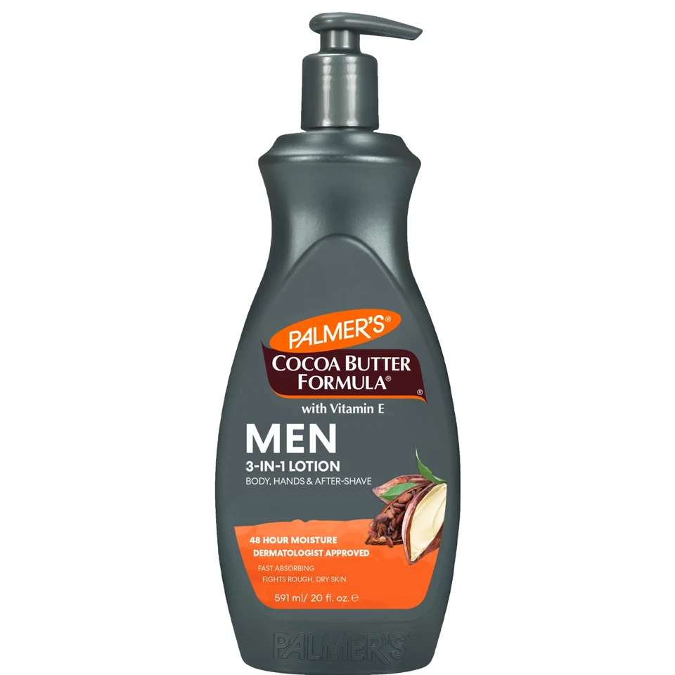 Paquete de 2 hidratantes corporales y faciales Palmer's fórmula de manteca de cacao para hombre, 20 fl oz Foto 2 de 4