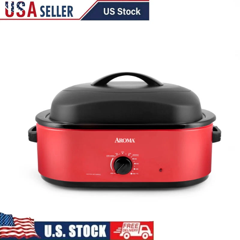 Roaster Oven Durable Cooker Appliance Handles W/ High-Dome Lid Kitchen 18 Quart