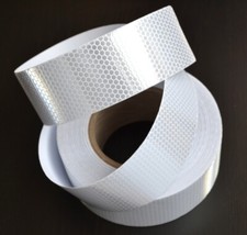 25m Truck Lorry Trailer HGV White Reflective Tape Sticker Decal Vinyl ECE104