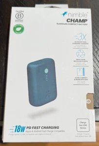 Nimble Champ 10,000mAh 18W PD FAST Portable POWER BANK - BLUE - NEW