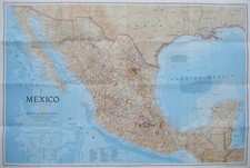 Colorful National Park Map MEXICO Baja California Yucatán Peninsula Chichén Itzá