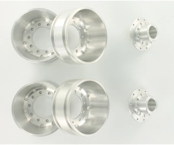 1:14 Alu Hinterradfelge rundloch  2 Stück für Tamiya LKW v. Carson 500907160 - Bild 4 von 4