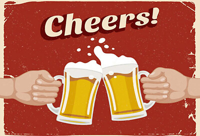 Holzschild 20x30 Beer Cheers Bier  Wand Deko Bar Kneipe Cafe Sammler Geschenk