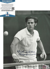 ROY EMERSON AUSTRALIAN TENNIS LEGEND SIGNED 8x10 PHOTO A BECKETT COA WIMBLEDON