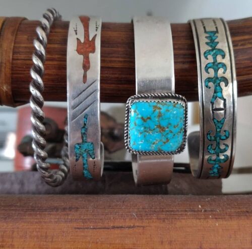 Native American Sterling Silver Navajo Indian Cuff Bracelet twist - Picture 2 of 5