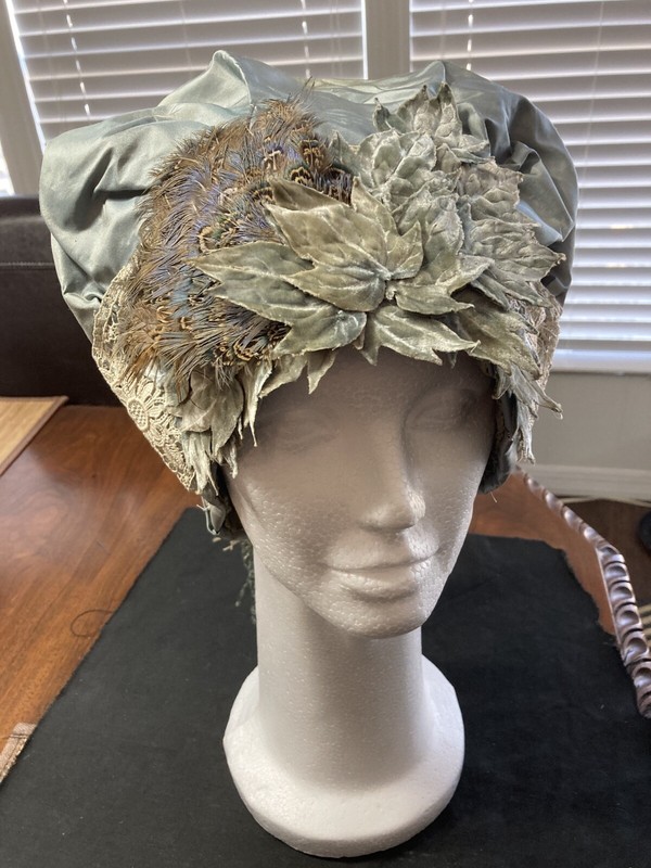 Wonderful 1912 Style Silk and Antique Trim Hat Made For "The MusicMan"