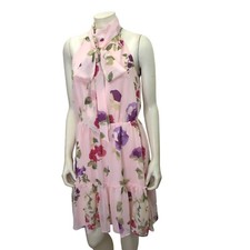 LAUREN RALPH LAUREN $165 CHIFFON HIGH NECK DRESS SZ 10 NEW WITH TAG