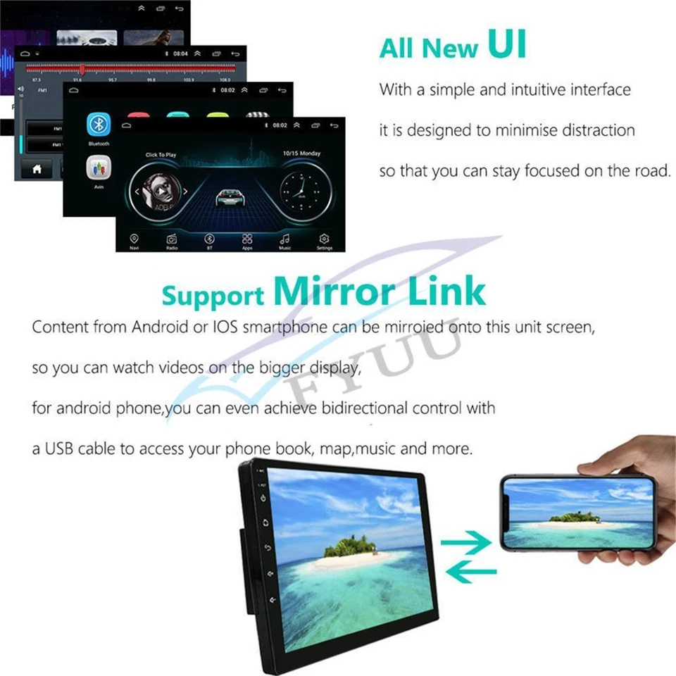 10'' Android 10.0 Car Radio Stereo GPS Wifi FM 32G For HYUNDAI Santa Fe 2018-20 - Image 4 of 4