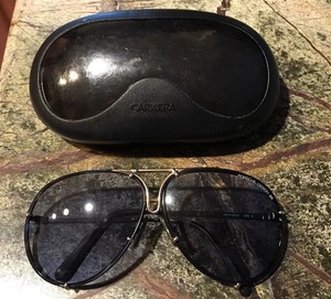 black aviator sunglasses with gold trim