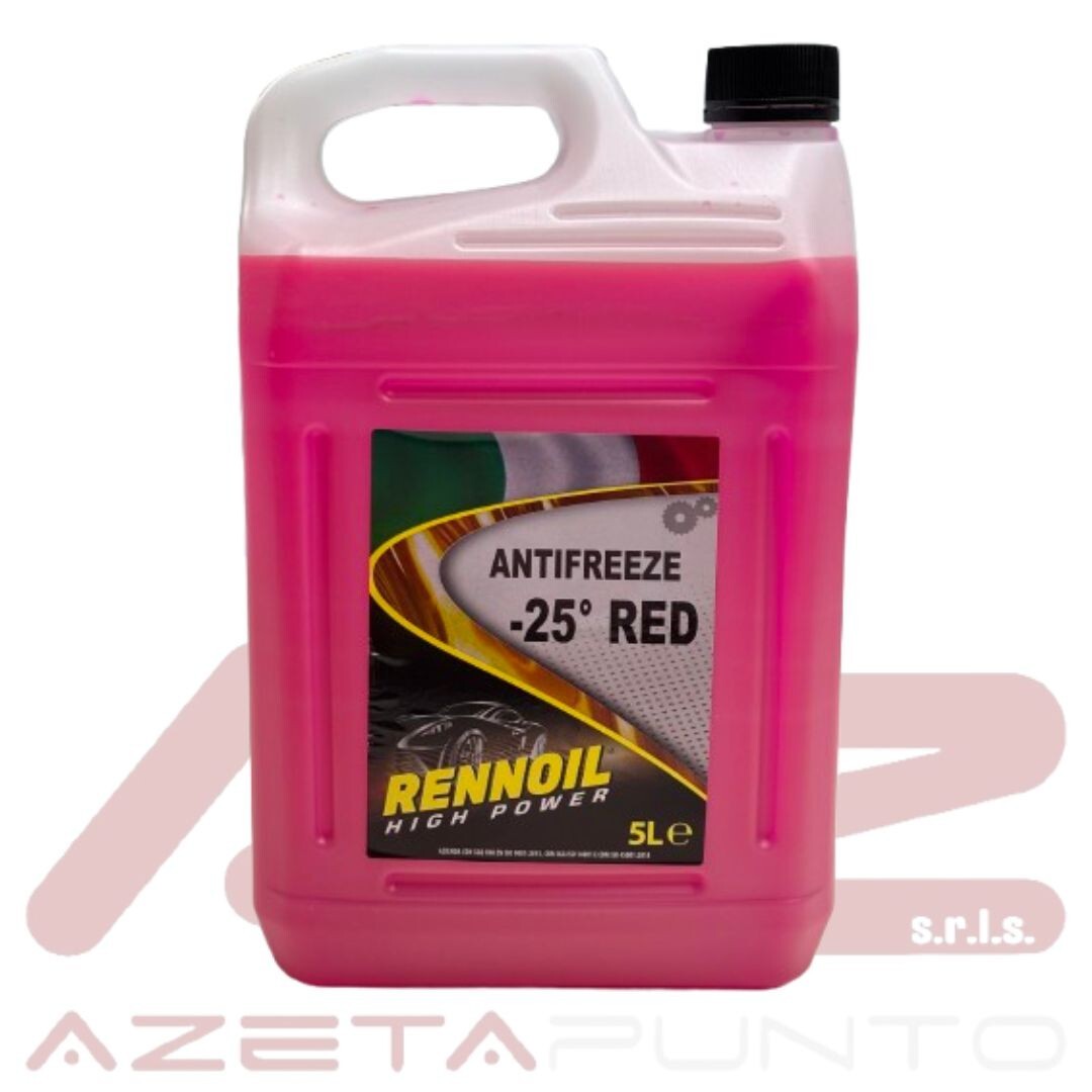 Rennoil - Antigelo Rosso 5l 25° Liquido Refrigerante Radiatore Auto Moto Benzina Diesel - Miniatura 2
