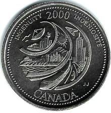 2000 Canada Brilliant Uncirculated Commemorative Ingenuity 25 Cent Coin!