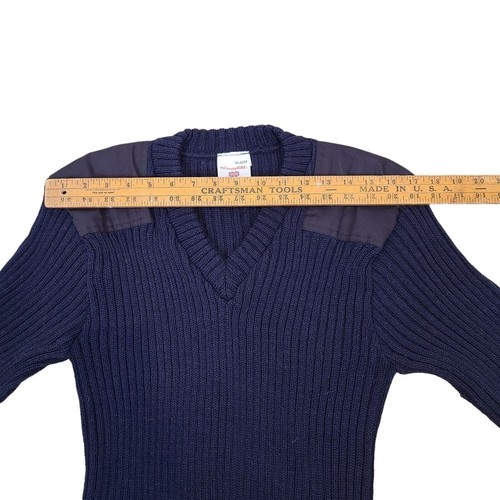 NWOT British Wool Army Commando Sweater Navy Woolly Pully V Neck SZ M - Picture 5 of 7