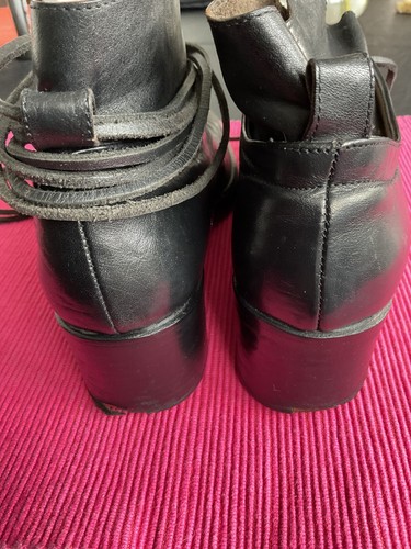 Authentic Ann DemeulemeesterBlack Leather Ankle Boots sz 36/6 - - Picture 8 of 10