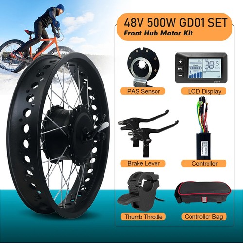 36V 48V 500W Snow Electric Fat Bike 4.0 Tyre Gear Front Hub Motor Wheel - Picture 32 of 34