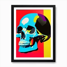 Skull With Pop Art Influences Matis Framed Wall Art Poster Canvas Print Picture