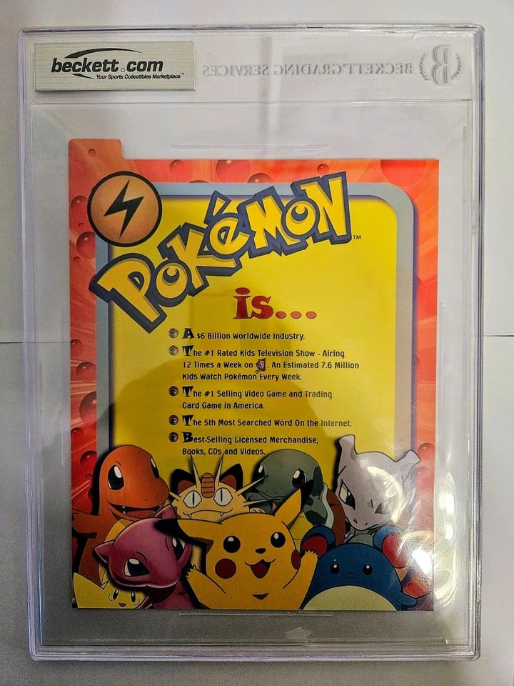 2000 Pokemon 1st Movie WB Staff Promo Tab Pikachu 1/9 BGS 7 NM Rare - Image 3 of 3