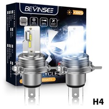 2x H4 Hs1 Led Motorcycle Headlight Bulbs 6000k Bright For Yamaha Yzf600r Yzf750r