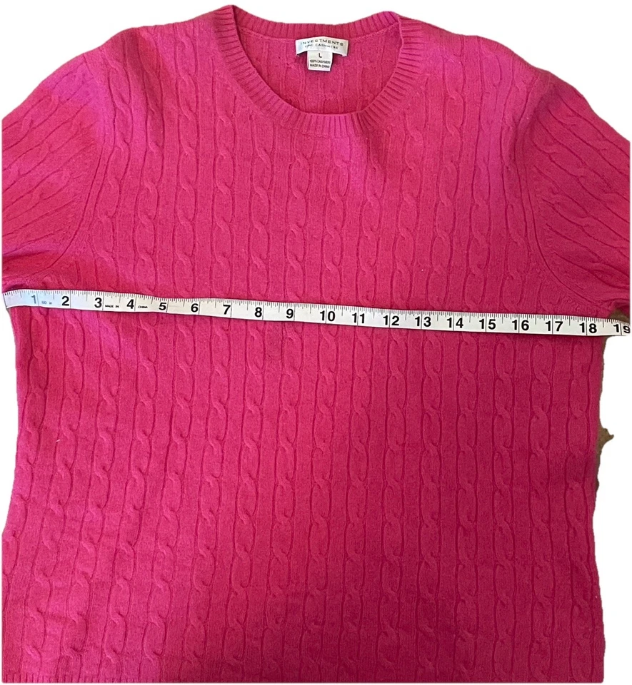 Investments Large Bright Pink 100% Cashmere Womens Sweater - Image 3 of 4