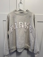 PARKE Varsity mock neck sweatshirt embroidered size L/XL NWOT