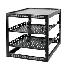 12U Open Frame Network Rack for IT & AV Gear, AV Rack Floor Standing or Wall ...