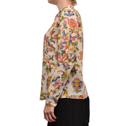 Camicia blusa Sézane designer floreale uccellino 100% cotone taglia 34 - Foto 3 di 11